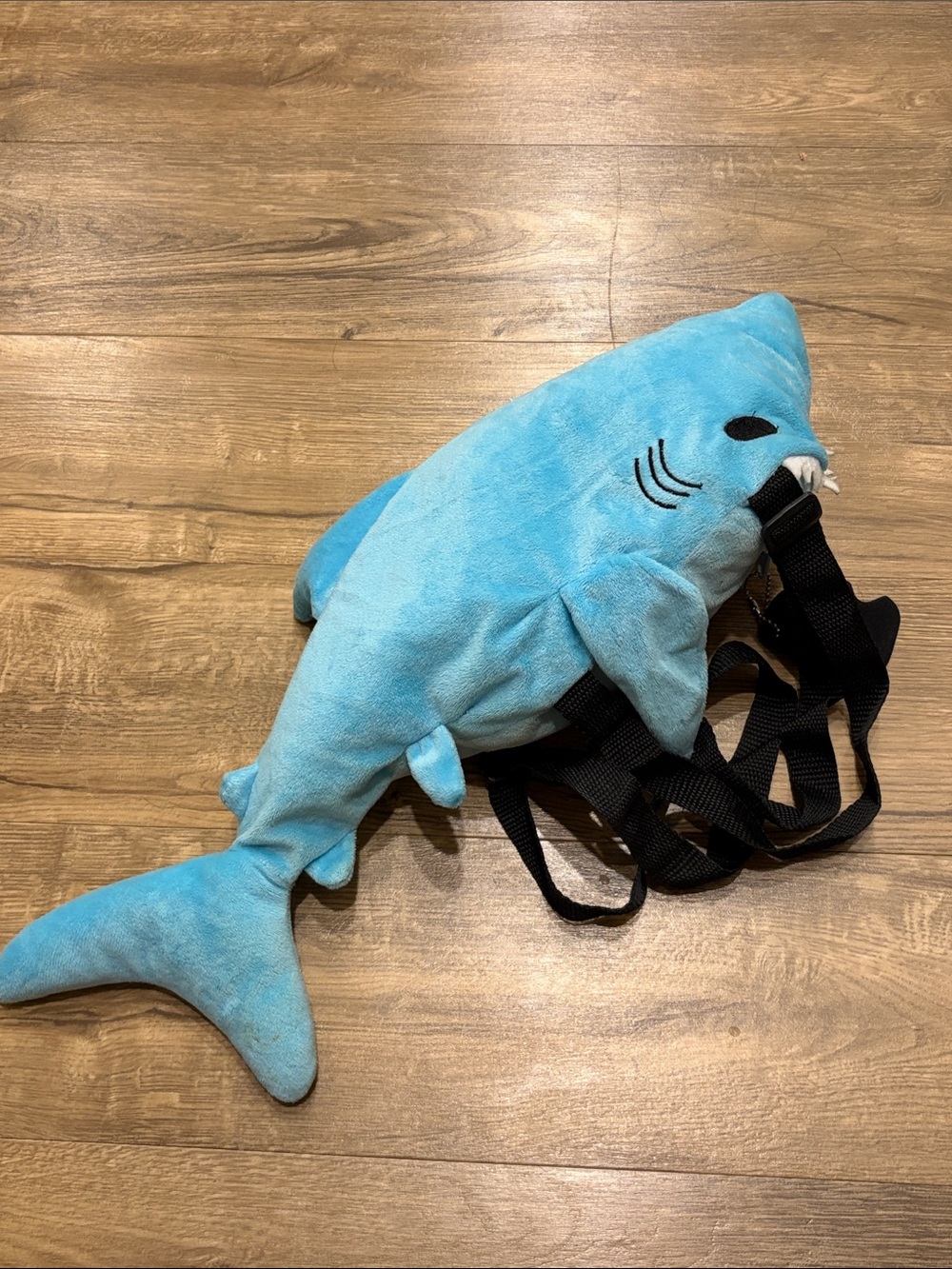 Blue Plush Shark Backpack - Cute Kids Bag